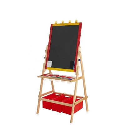 high quality wholesale pine wood double face children easel,kids black chalk board