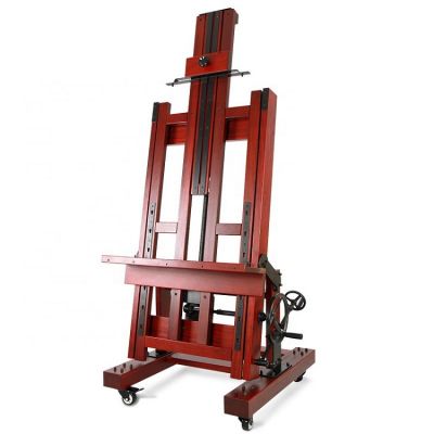 heavy duty extra large wooden beech studio double rocker easel with casters for painting
