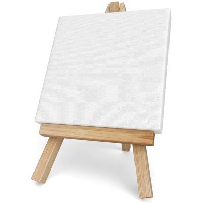 4*4'' mini easel and canvas art set wholesale stretched canvas