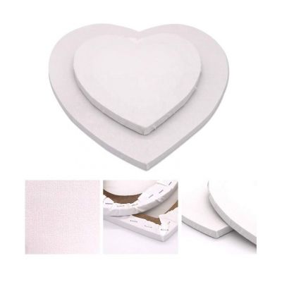 Stretched White Blank Canvas Heart canvases for Painting Acrylic Pouring Oil Paint Artist Media