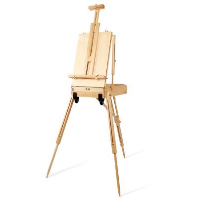 artist wooden painting easel box folding box with wheels