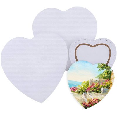 custom high quality wholesale cotton canvas heart shaped wooden frame artist painting canvas