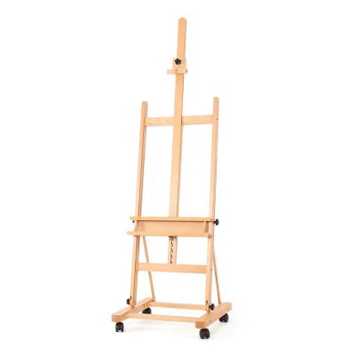 high quality wooden Drawing Painting artist easel exhibition frame can be lifted and bring tray and wheels
