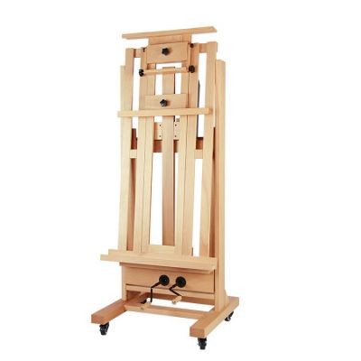 Hot Sale Flat Vertical Dual Purpose Thickened Rubber Wheels Big Double Rocker Beech Wood Easel