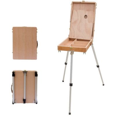 Customizable Wholesale Art Sketching Telescopic Folding Portable Sketch Beech Wood Oil Painting Box