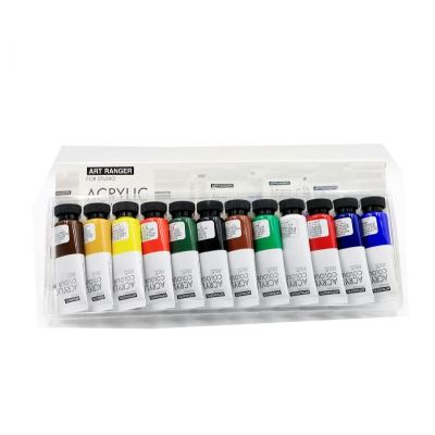 Bview Art 12 Colors Professional Flexible Permanent Art Painting Acrylic Paint Tubes for Students Artist Drawing