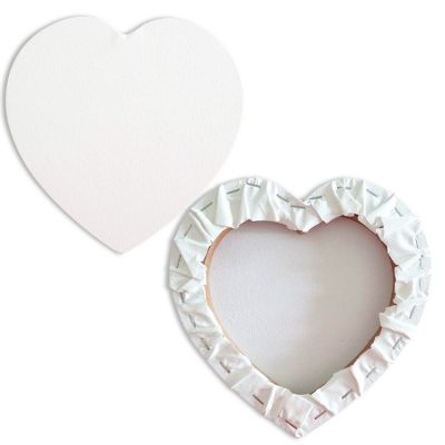 wholesale fine plain art painting 280g heart shaped stretched blank MDF wood cotton canvas boards panel for acrylic oil paint