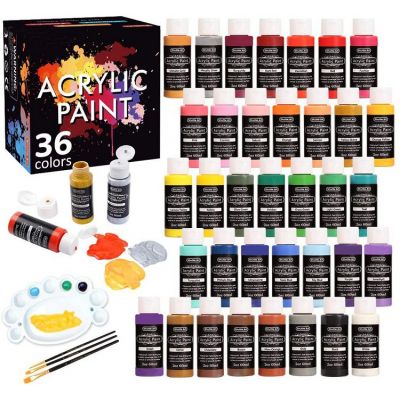 Professional 60ML 36 Colors Rich Pigments Artist Acrylic Paint Set With Brushes And Palette For Painting