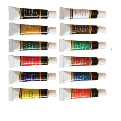 Amazon hot selling 12 pcs and 24 pcs pack acrylic color paint with brushes