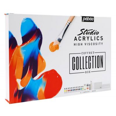 New product Pebeo 12 colors professional acrylic paint gift set with marker pen for artist