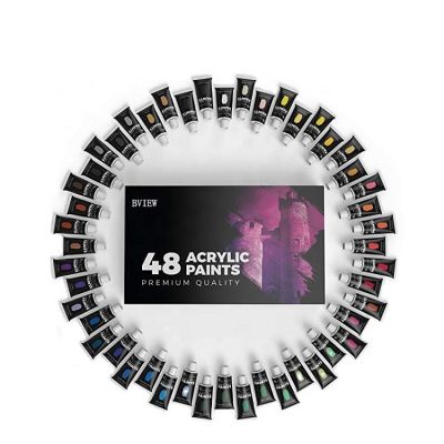 48 Vibrant Colors with Larger Tubes 22 ml Art Supplies Acrylic Paint Set the Premium Kit for Artists