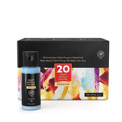 Acrylic Paint Set of 20 Classic Colors For DIY Projects on Glass