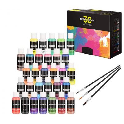 High Quality 30 Colors Kids acrylic painting set for Kids DIY drawing
