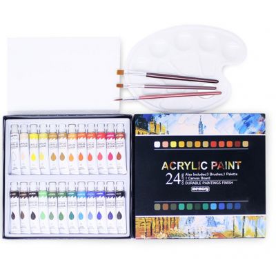 High quality 28pcs 24colors art acrylic paint set for kids
