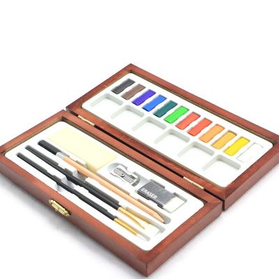 Professional Wood Box Package Solid Watercolor Paint Pack for Watercolor Painting and Sketching