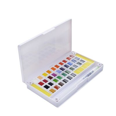 36 Watercolor Paint Set Portable Travel Water Color Paint Set With Water Brushes Sponges Mixing Palette