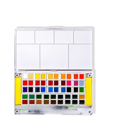 2021 New Professional 48 Solid Watercolor Set With One Water Brush Pen For Artist Painting