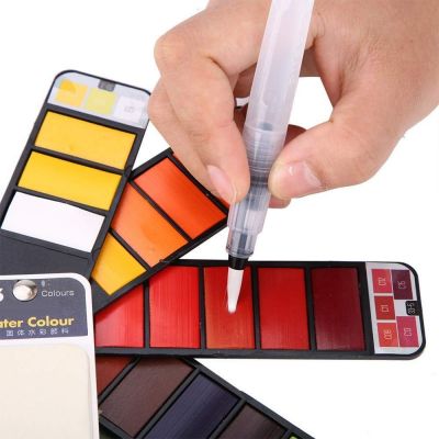 33 Colors Watercolour Paint Sets With Solid Watercolor Pigment Sponge Water brush pen