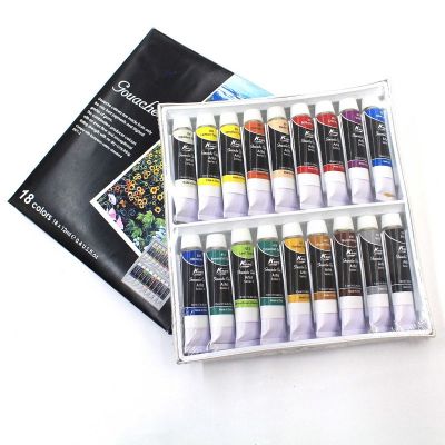 Profession Best Quality Artist 18 colors 12ml Gouache Paint Kit For Artist Drawing