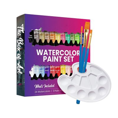 Supplies 24 Vibrant Colors In Tubes Watercolors Paint Set For Painting