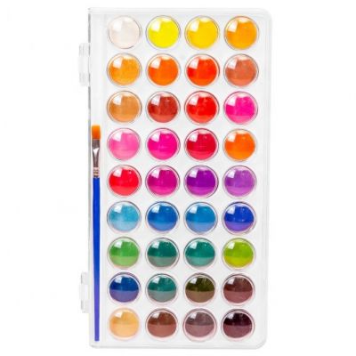 Professional Safe Odourless 12/28/36 Rich Colors Solid Watercolor Paint Set Dry Quickly With Plastic Palette