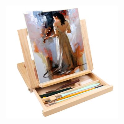 Professional Super Quality Art Easel Wooden Portable Large Capacity Desktop Easel Painting Stand