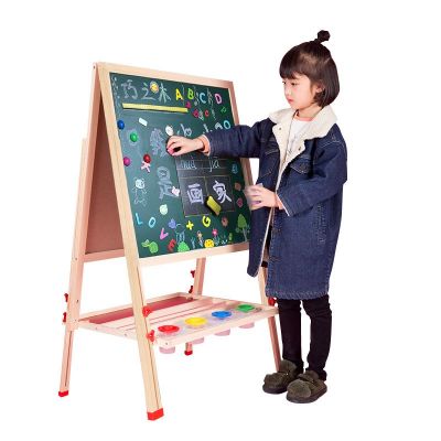 Ready to Ship Adjustable Double Sides Pinewood Kids Wooden Easel For Painting