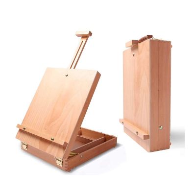 Wooden Table Box Easel - Artist Easel and Wood Table Sketching Box, Portable Desktop Storage Table for Adults and Kids