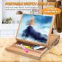 Portable Foldable Paint Box Wooden Easel With Handle And Storage Drawer