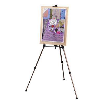 Light weight aluminum metal Tripod Easel display art easel with handle and level