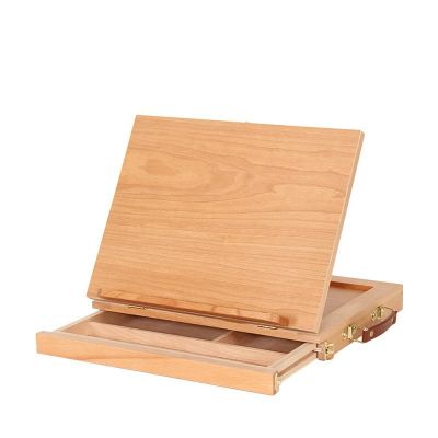 Art Supply Adjustable Wood Desktop Easel with Storage Drawer Sinoart Elm Wood table easel