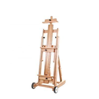 Multi Angle Exquisite Movable Studio Painter Wooden Adult Kid's Easel With Wheels