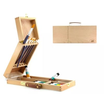Portable beech wood oil painting box easel box,highly quality