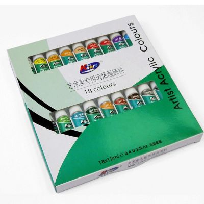 12/18/24Colors 12ML Acrylic Paint Set Color Nail Glass Art Painting Paint for Fabric Drawing Tools Kids DIY