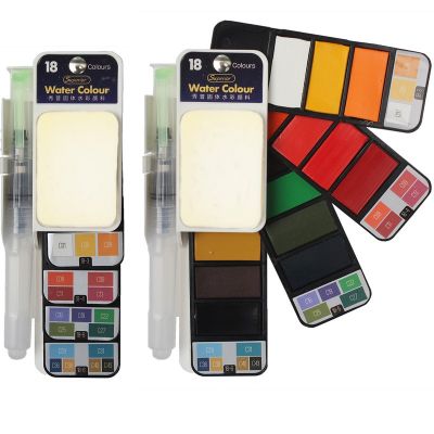 Creative Fan-shaped Watercolor Paint Set Solid Watercolor Sub-assembly Hand-painted Pigment