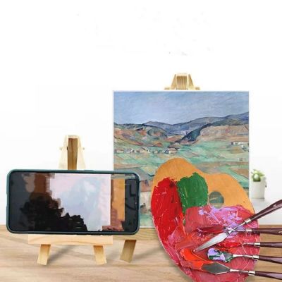 Wholesale 10x10cm Small Easels Set Mini Canvas Easel Stand Wooden Custom Size Easel and Canvas for Display