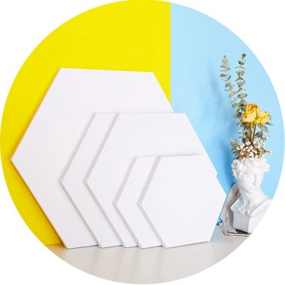 Factory price Custom Irregular Cotton Hexagon Stretched Panels Blank Stretched Canvas for Oil Painting