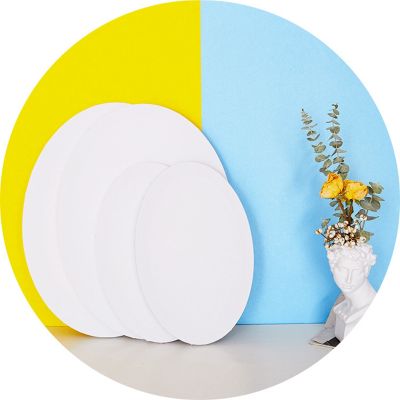 Wholesale Custom Size Cotton Oval Shaped Panels Blank Stretched Canvas with Frame for Artist Painting