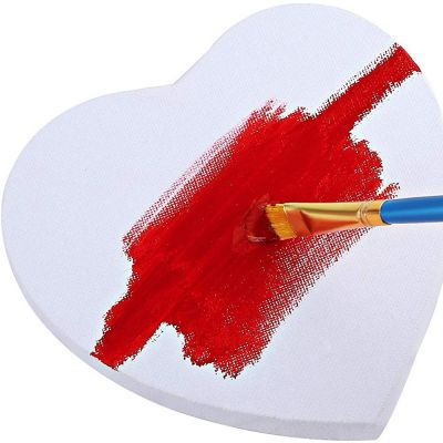 China factories Custom Heart Shape Wooden Frame Stretched Canvas Painting Canvas for Artist Painting