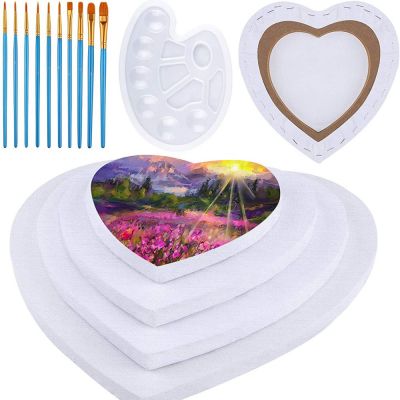 High Quality Cotton Heart-shaped Stretched Canvas Customized Mini Painting Stretched Canvas Board