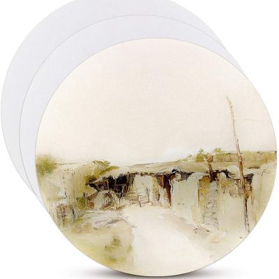 New Product Ideas 2021 8*8 Inch Custom Size Round Shape Blank Cotton/Linen Stretched Canvas Art Supplies Painting Canvas
