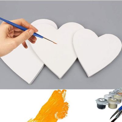 Wholesale Cotton Heart-shaped Mini Stretched Canvas Set Customized Framed Painting Stretched Canvas