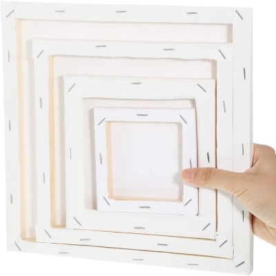 Wholesale Preprinted 10*10cm Stretched Canvas to Paint Custom Cotton Stretched Canvas Board with Wood Frame