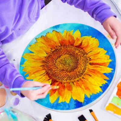 Trend 2021 Custom Size Blank Pure Cotton Artist Round Oil Acrylic Painting Stretched Canvas with Frame