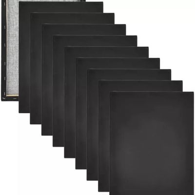 Hot Selling Products 280g 100% Cotton Black Wooden Stretched Canvas Board Panel for Artist Painting