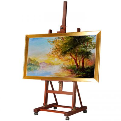 Hot selling customized wooden with wheels for convenient storage artist studio easel