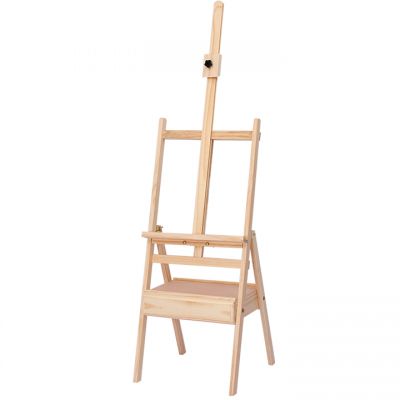Custom made high quality wooden floor easel with storage box for kids