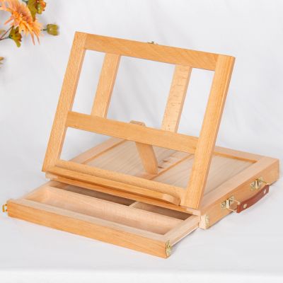 High quality wood desktop small easel with storage box