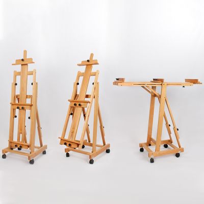 Professional painting easel Beech wood easel Art with castor easels