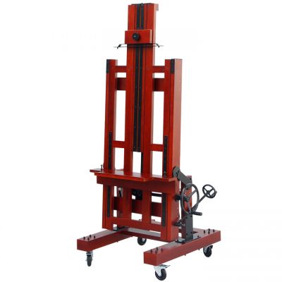 High quality wood painting studio easel with wheels by top artist master